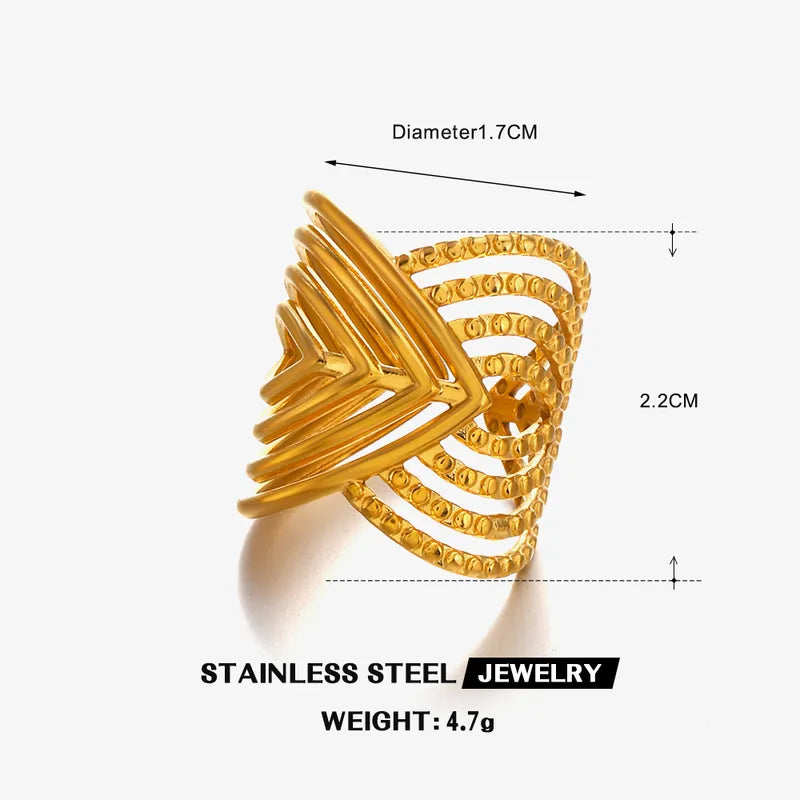 Aurelia V-Crown Ring - 18K Gold Plated