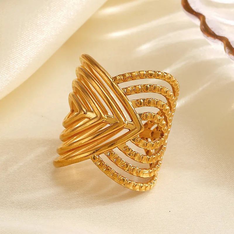 Aurelia V-Crown Ring - 18K Gold Plated