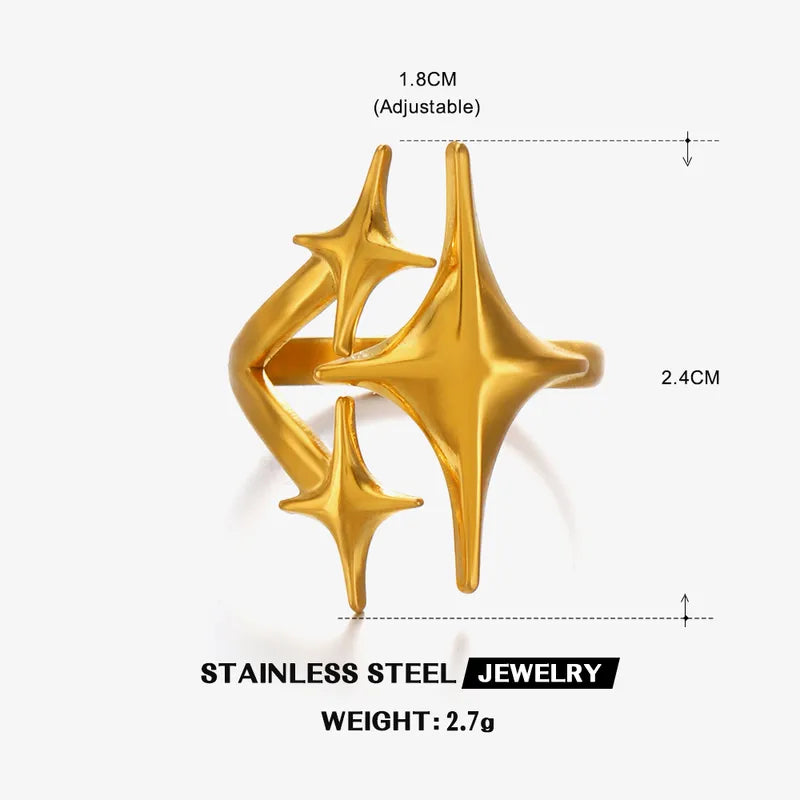 Cosmic Star Ring – 18K Gold Plated