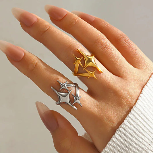 Cosmic Star Ring – 18K Gold Plated