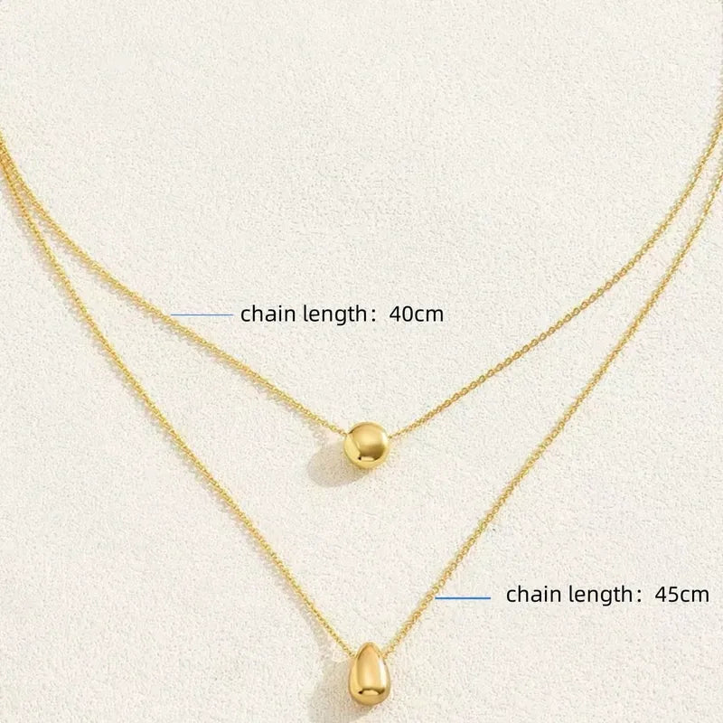 Minimal Drops Necklace - 18k Gold Plated