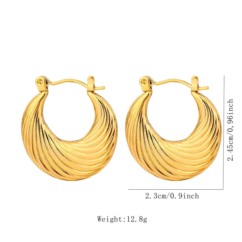 U Hoop Earrings - 18k gold Plated