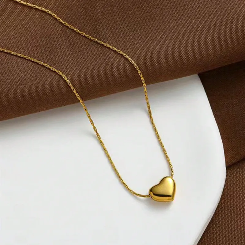 Minimal Soft Heart Necklace - 18k Gold Plated