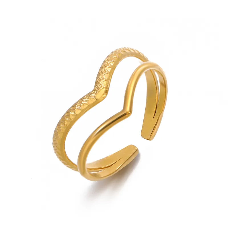 Seren V-Band Ring - 18K Gold Plated