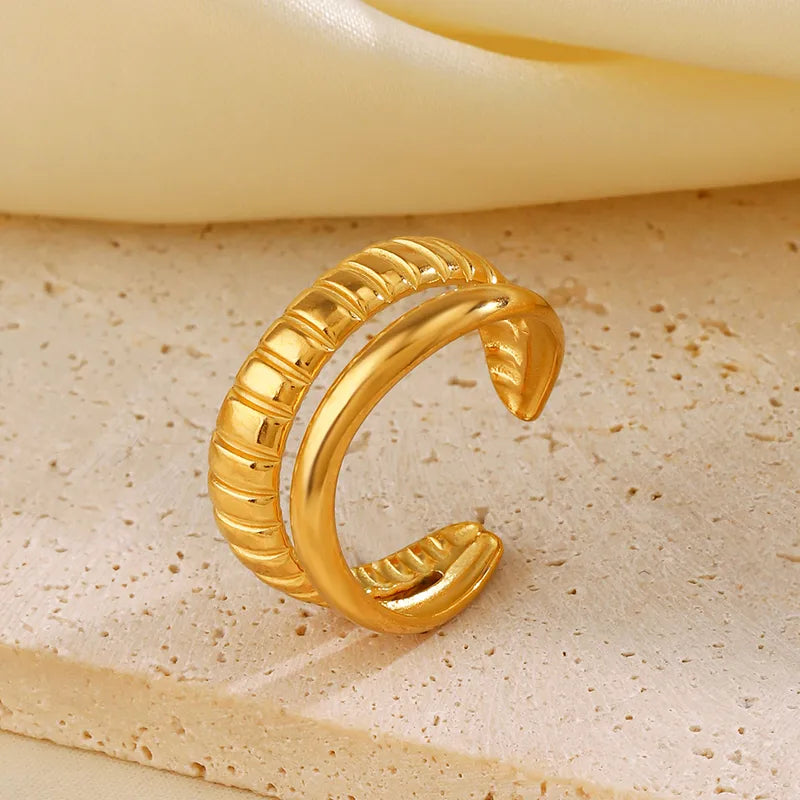 Double Band Ring - 18k Gold Plated