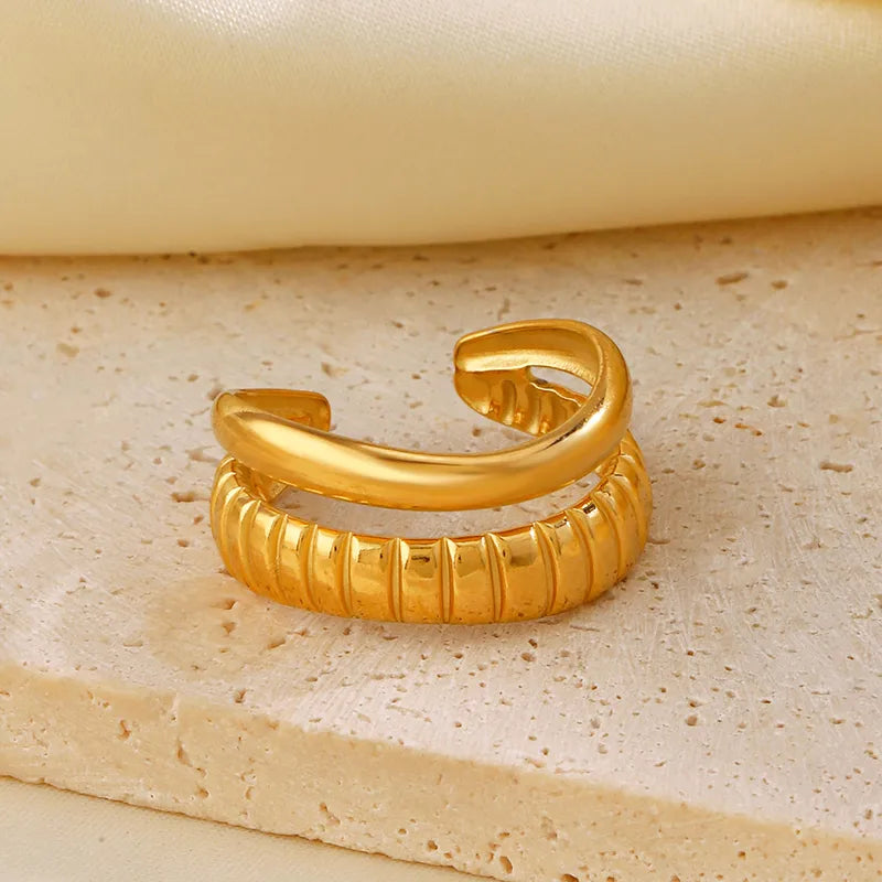 Double Band Ring - 18k Gold Plated