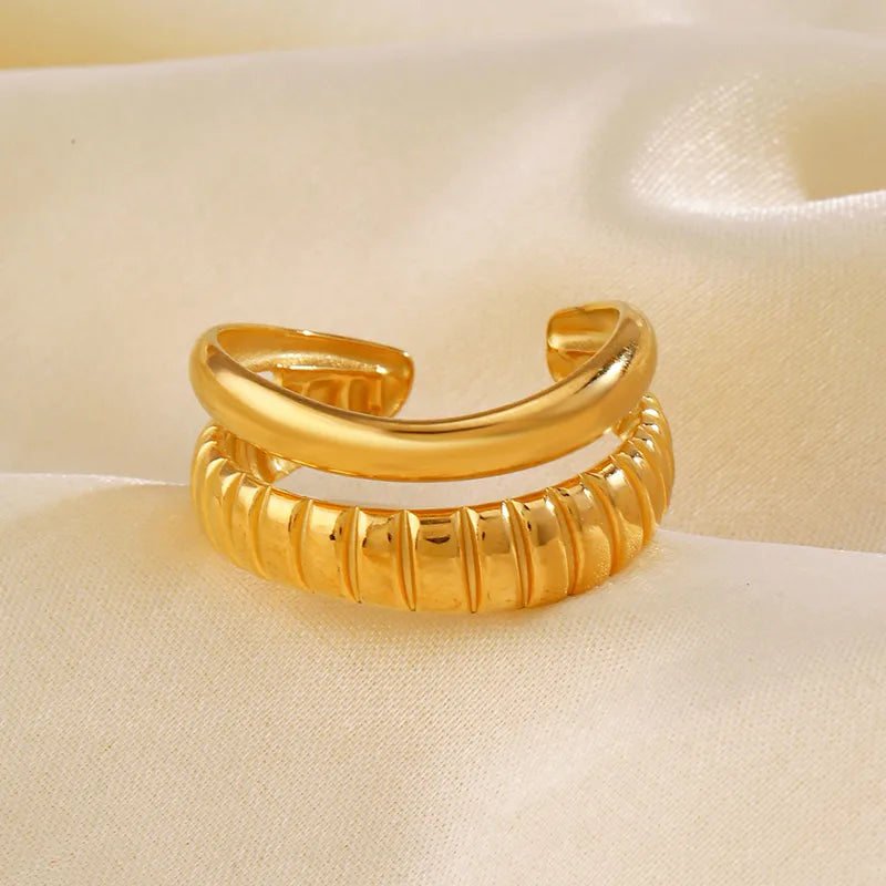 Double Band Ring - 18k Gold Plated