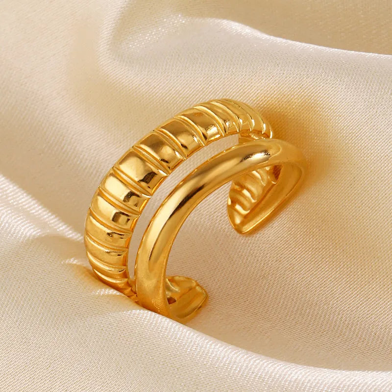 Double Band Ring - 18k Gold Plated
