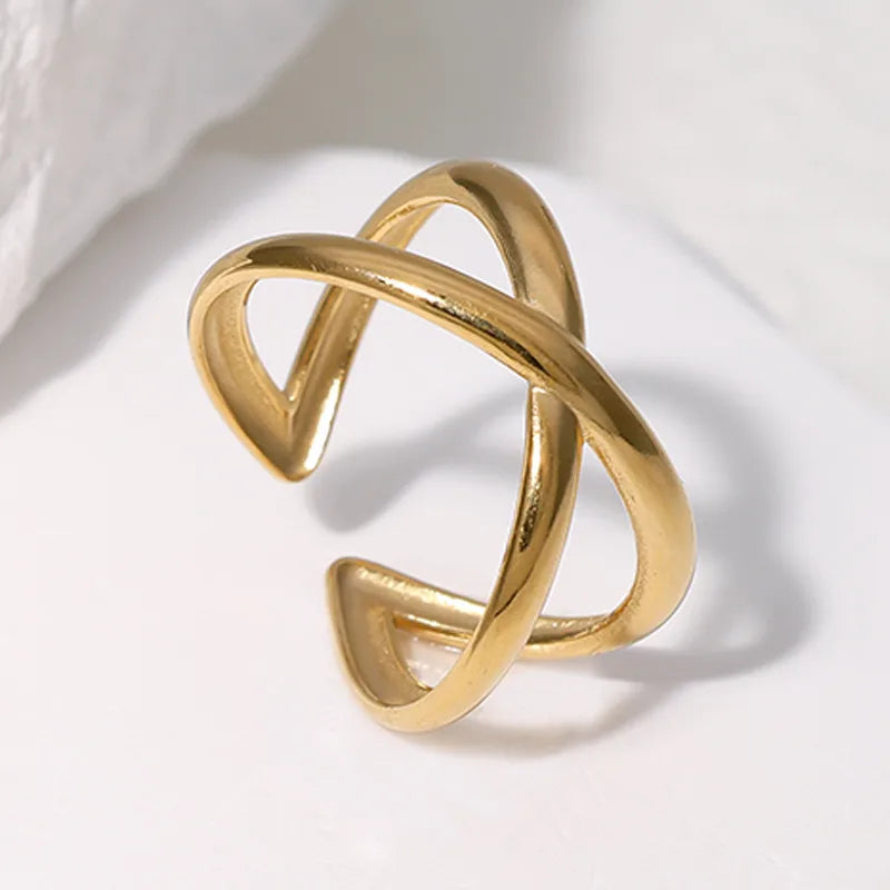 X Shape Ring – 18K Gold Plated