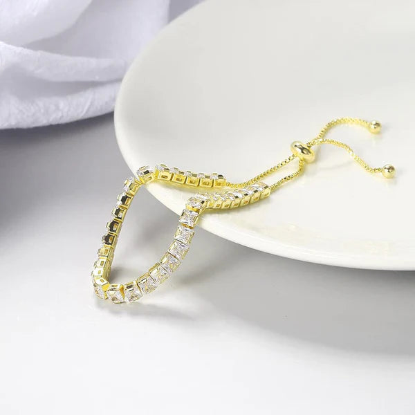 Square CZ Tennis Bracelet