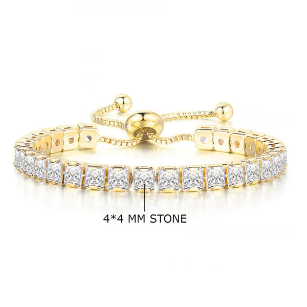 Square CZ Tennis Bracelet